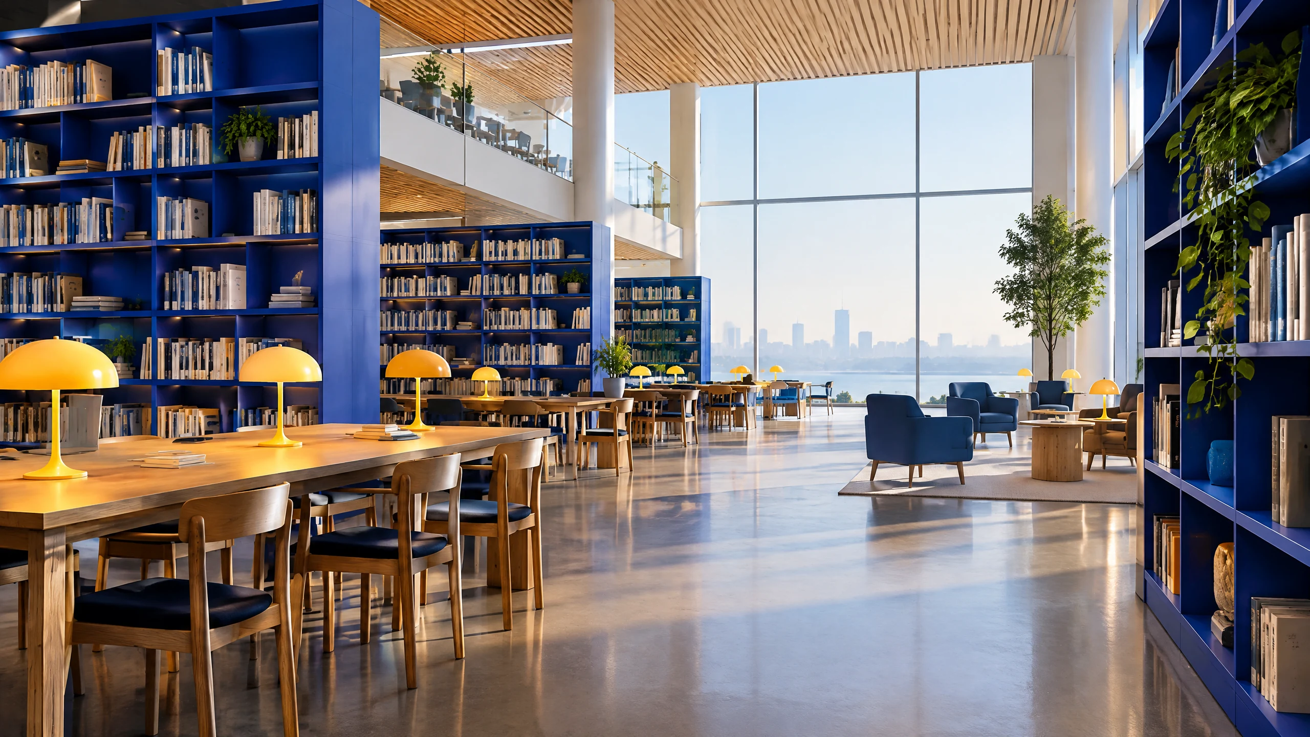Quiet library interior